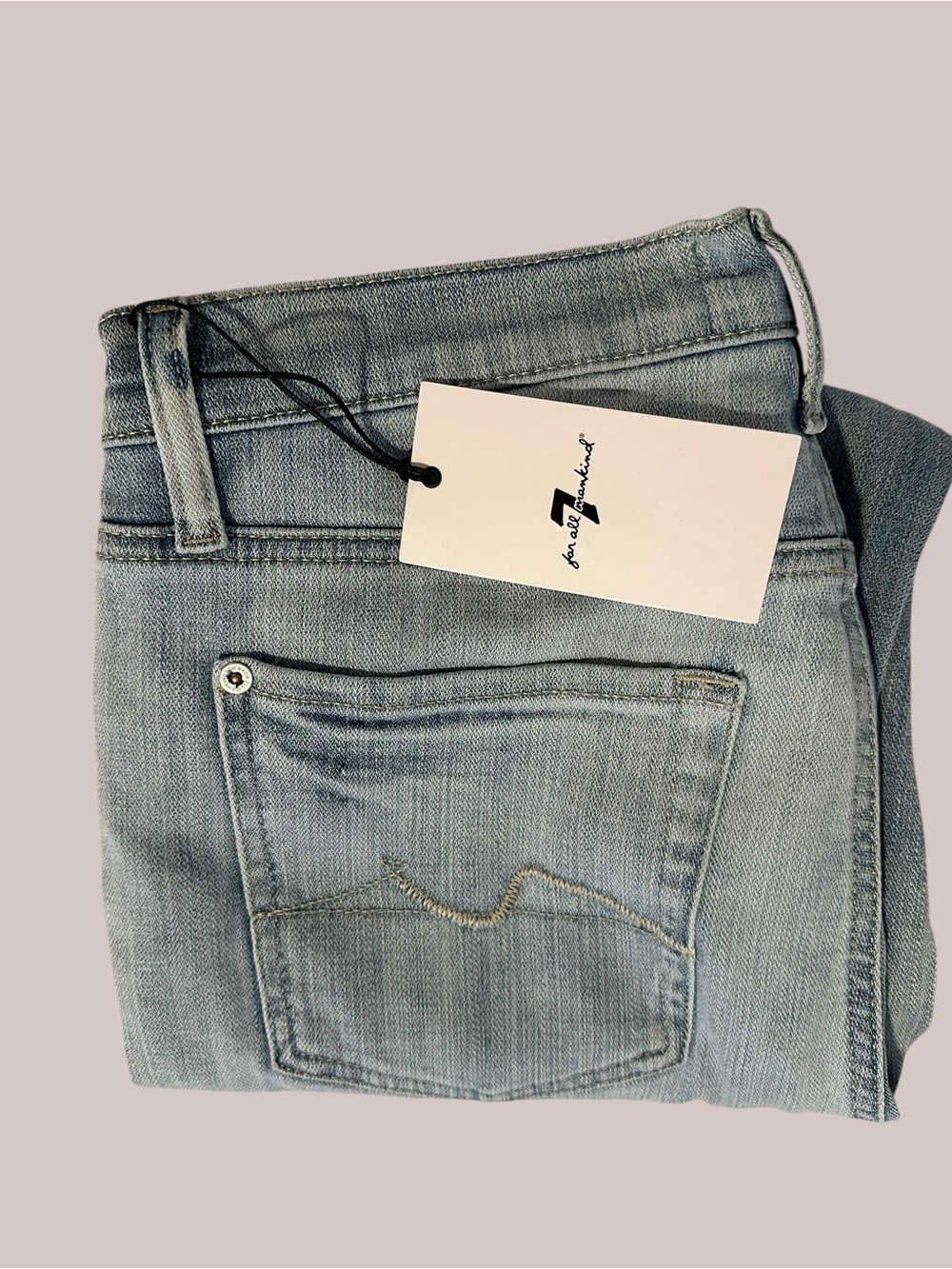 7 For All Mankind Women’s Straight Leg Jeans in Light Blue Wash